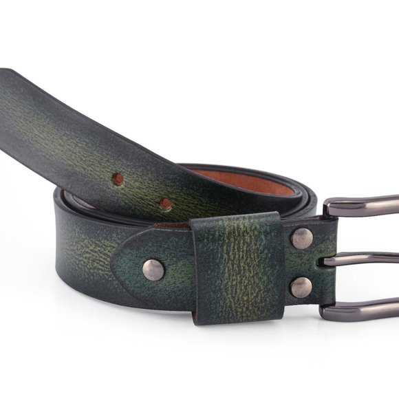 Personalized Leather belt for him. Mens full grain genuine handmade leather belt - Picture 4 of 15